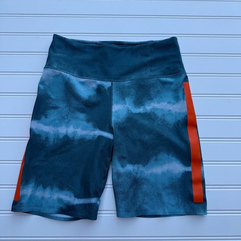 Nike Blue and Orange Bike Shorts Performance Fit